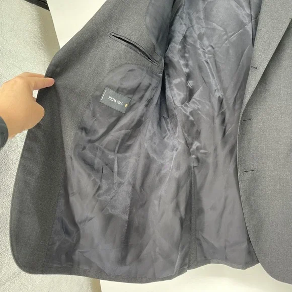 Suitsupply Pure Wool Gray Havana‎ Jetted A Slim Fit Blazer Jacket 52 Career Work